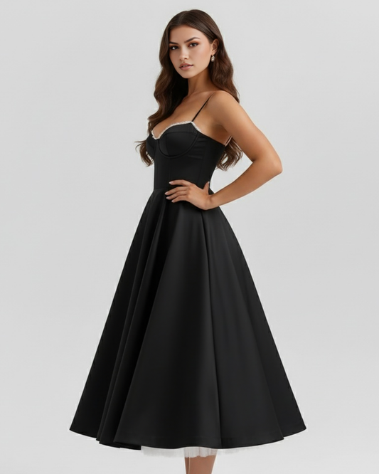 Claudia | Vestido Midi Negro