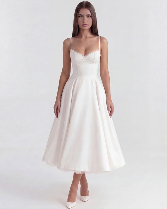 Claudia | Vestido Midi Blanco