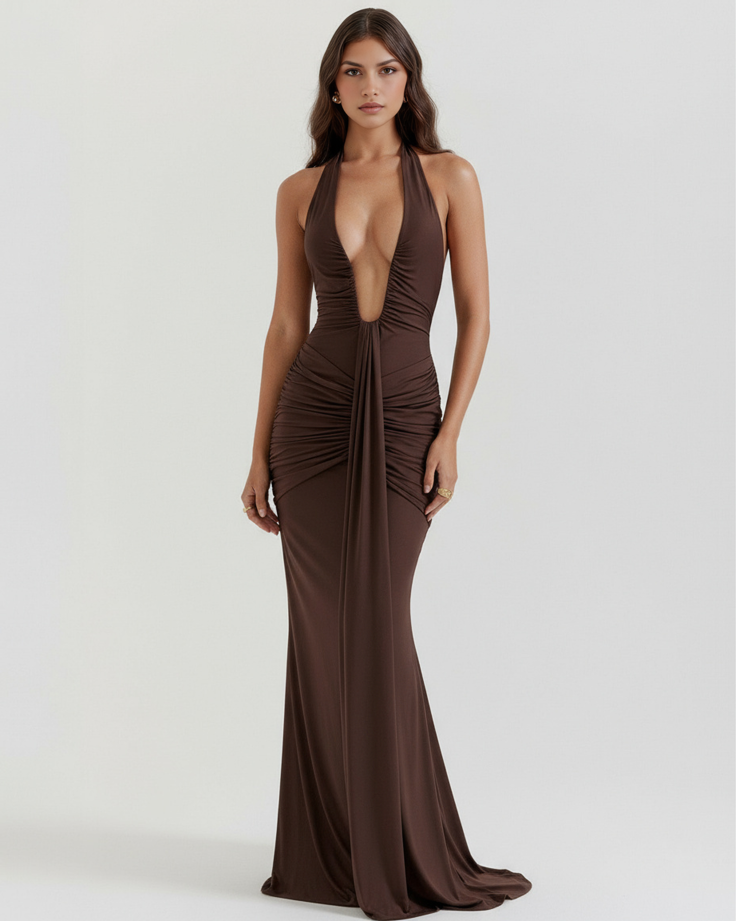 Alejandra | Vestido maxi Marrón