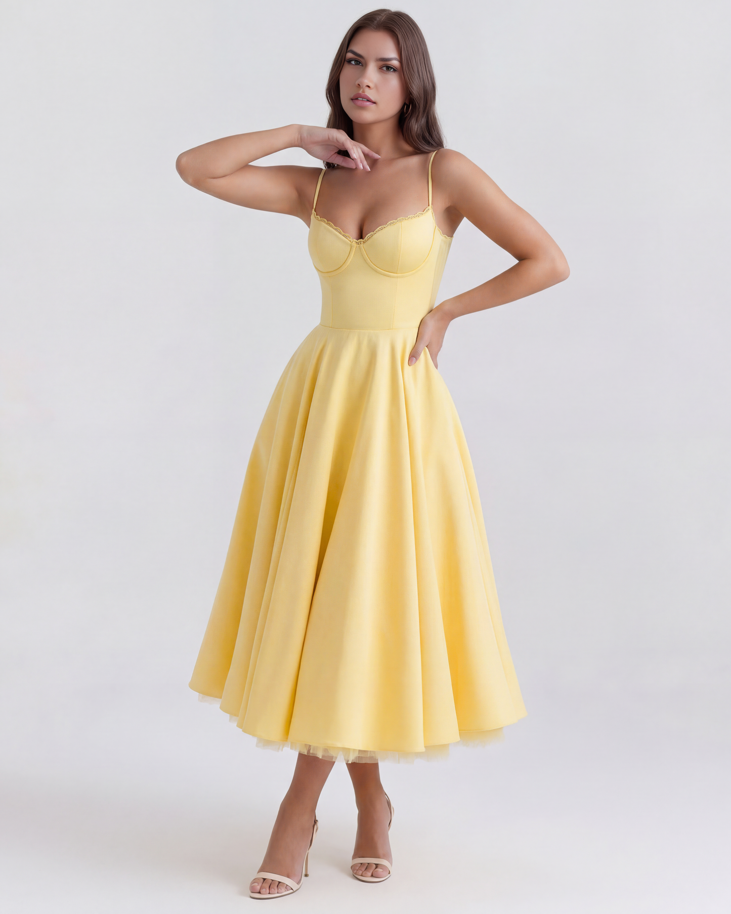 Claudia | Vestido Midi Amarillo