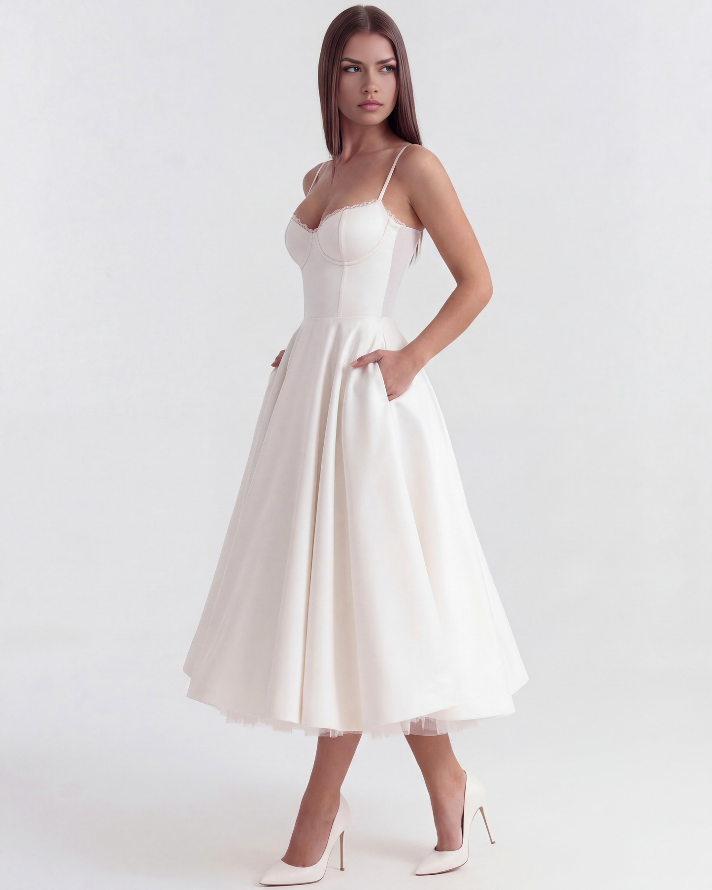 Claudia | Vestido Midi Blanco