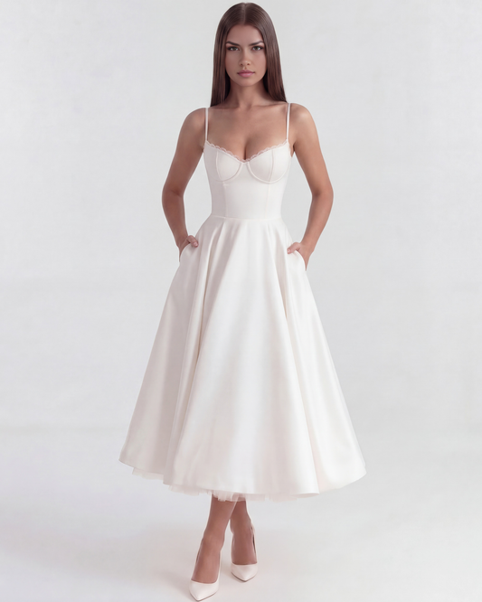 Claudia | Vestido Midi Blanco