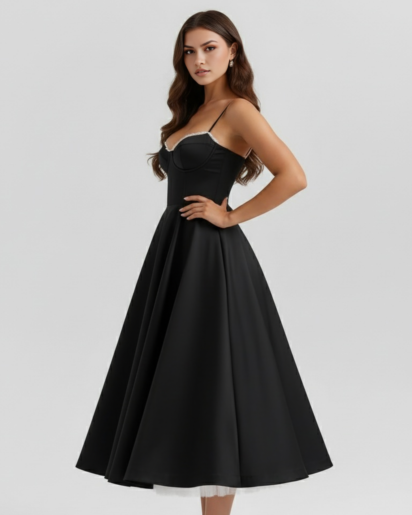 Claudia | Vestido Midi Negro