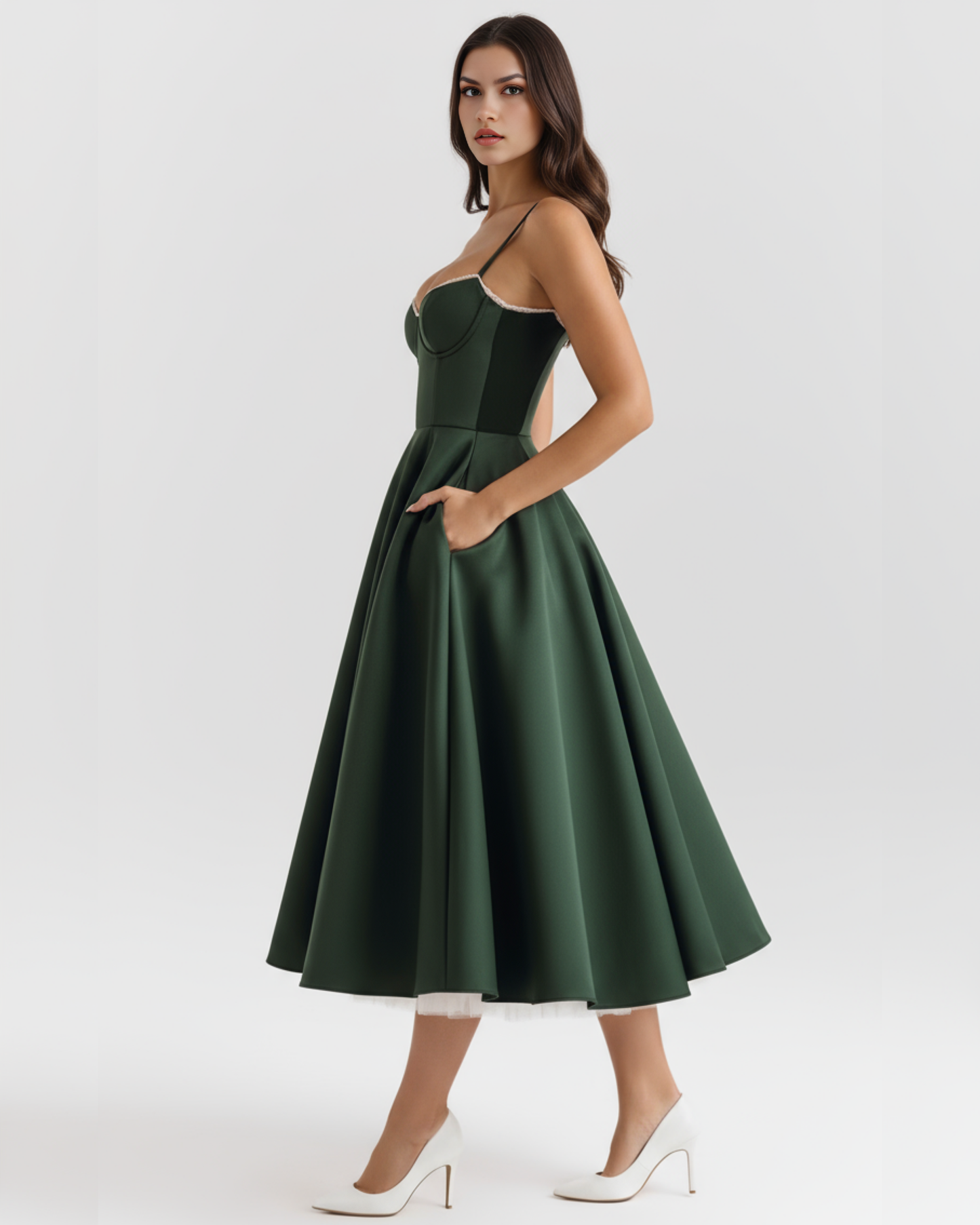 Claudia | Vestido Midi Verde