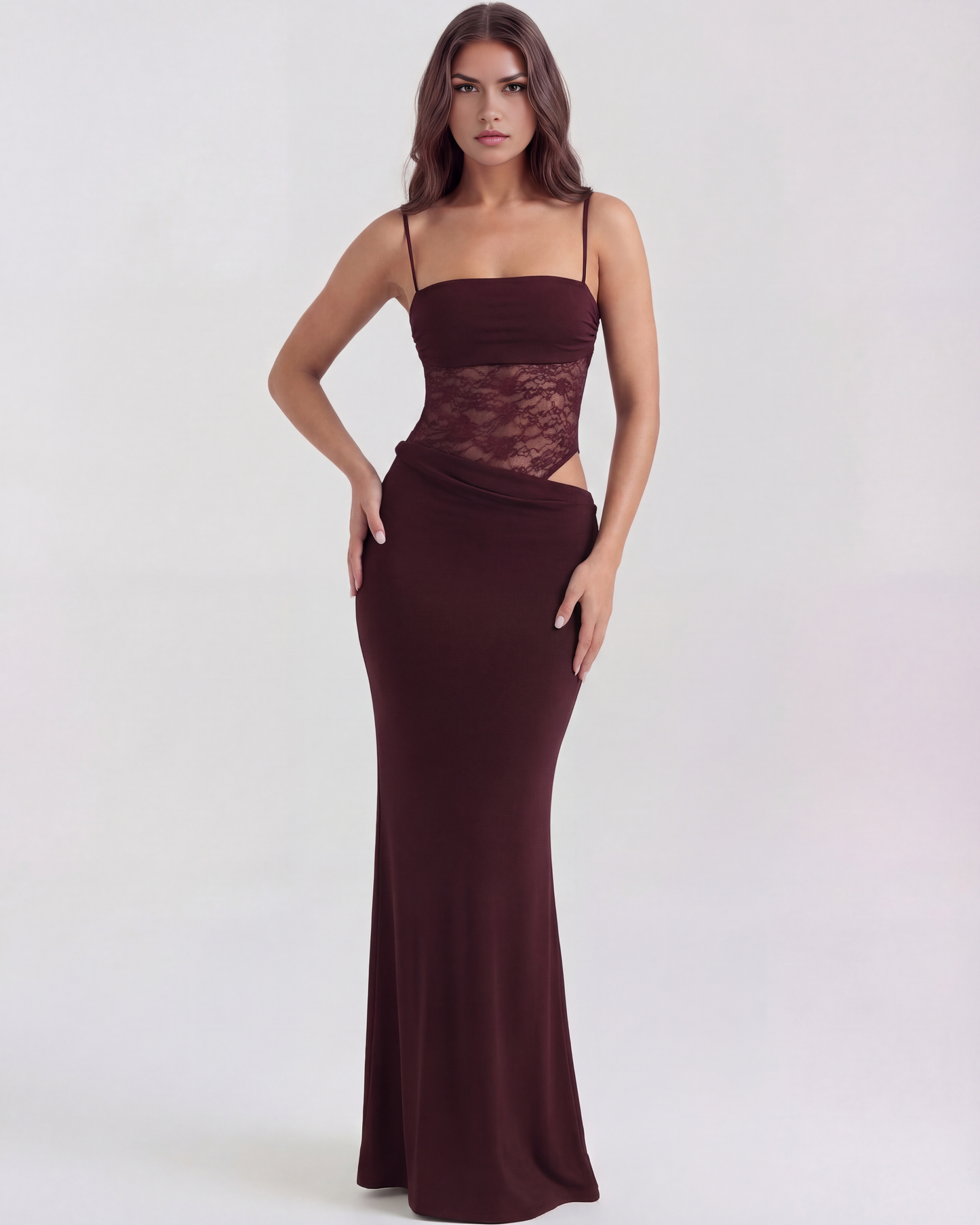 Almudena | Vestido Maxi Rojo Vino