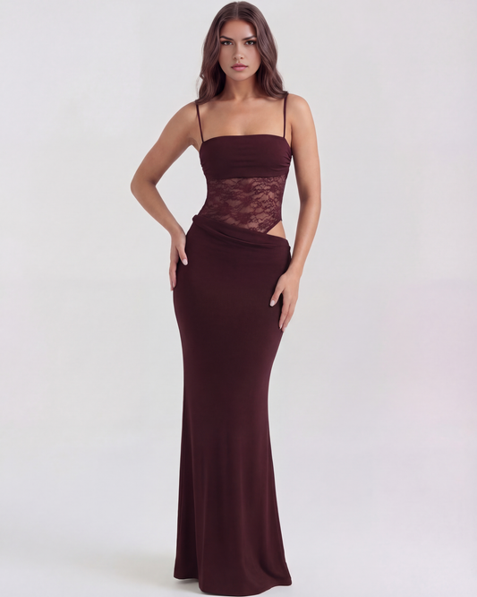 Almudena | Vestido Maxi Rojo Vino