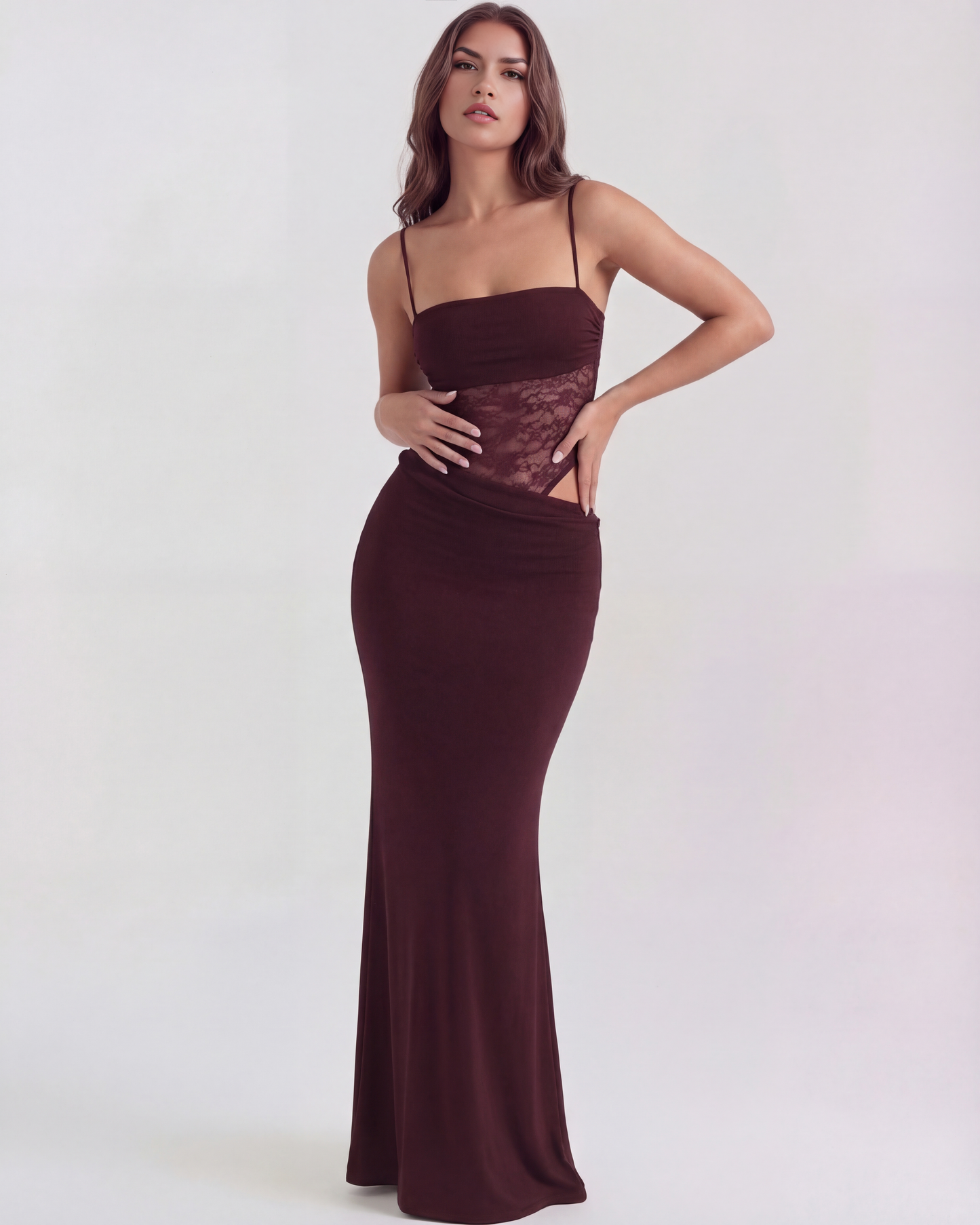 Almudena | Vestido Maxi Rojo Vino