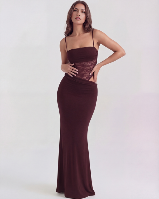 Almudena | Vestido Maxi Rojo Vino