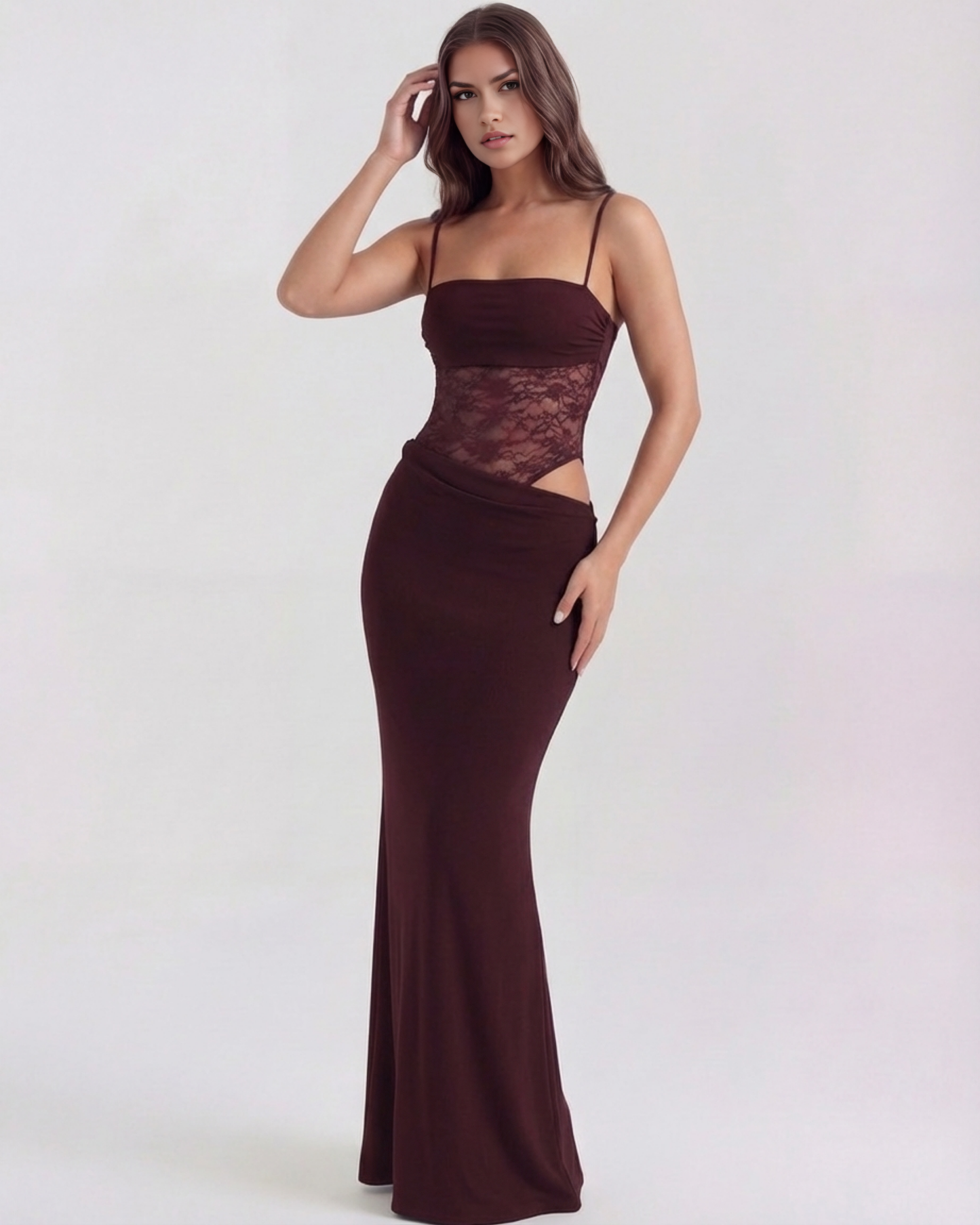Almudena | Vestido Maxi Rojo Vino