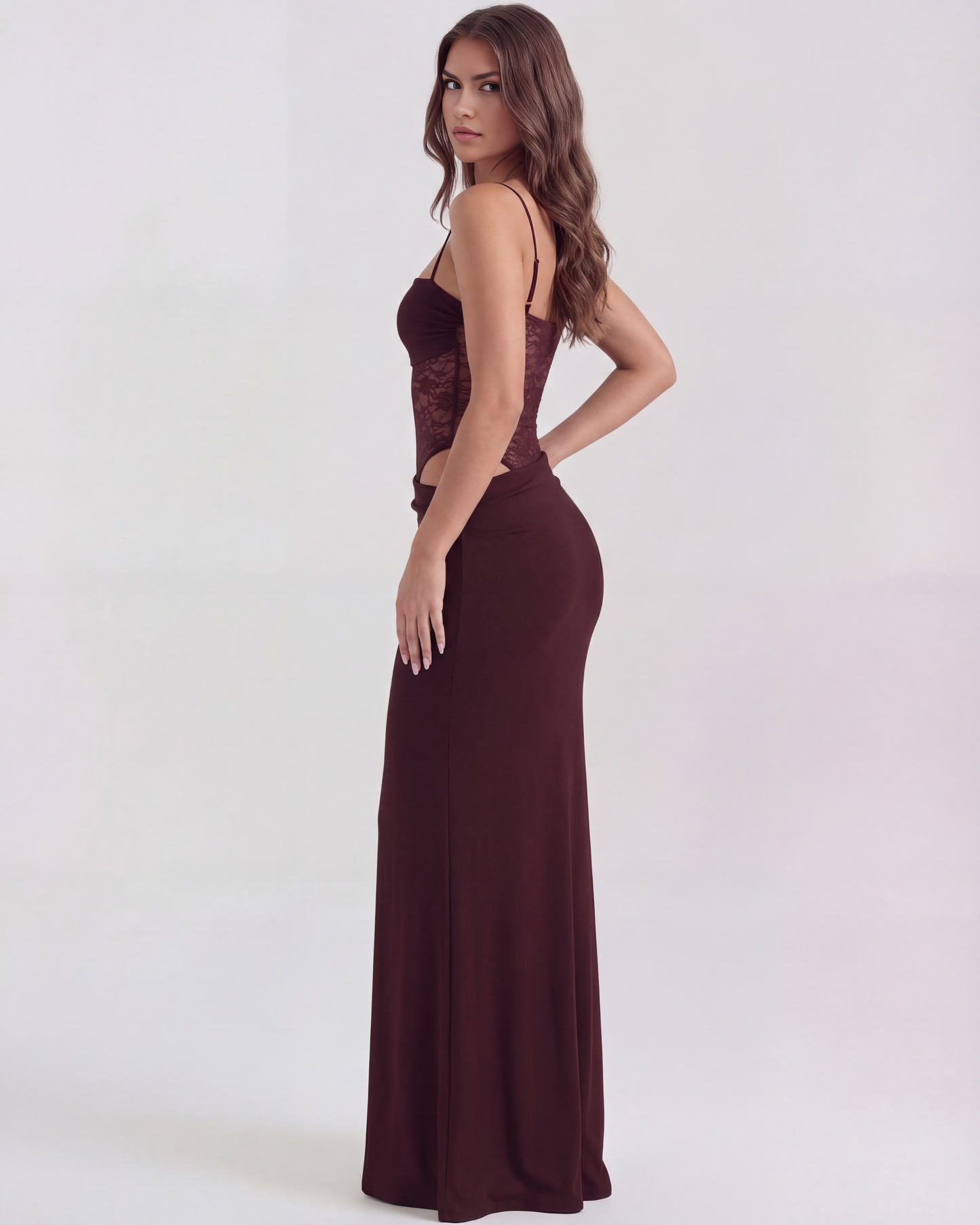 Almudena | Vestido Maxi Rojo Vino
