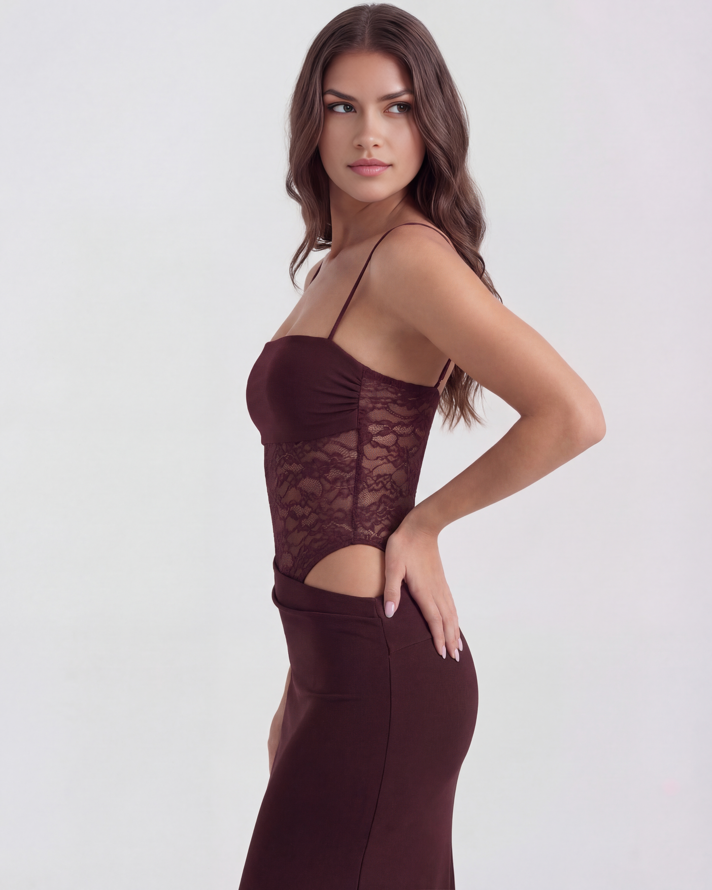 Almudena | Vestido Maxi Rojo Vino