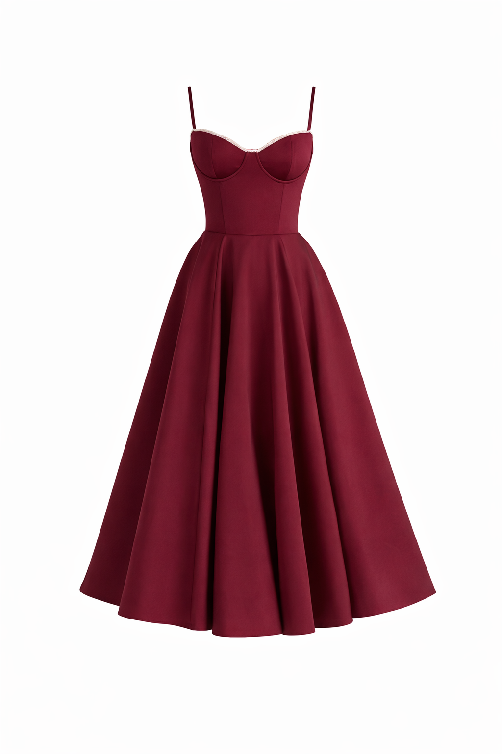 Claudia | Vestido Midi Rojo Vino