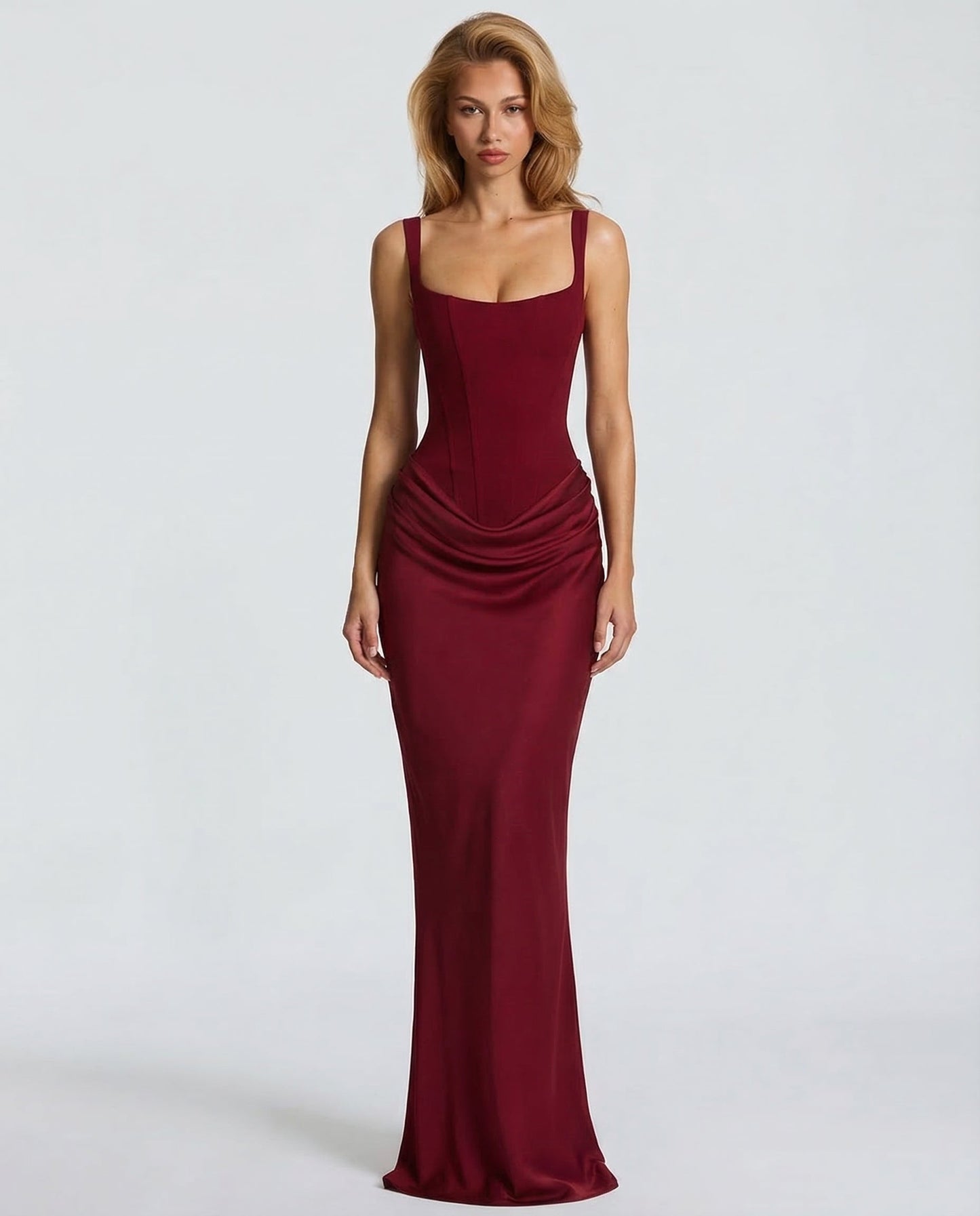 Eva | Vestido Maxi Vino Tinto