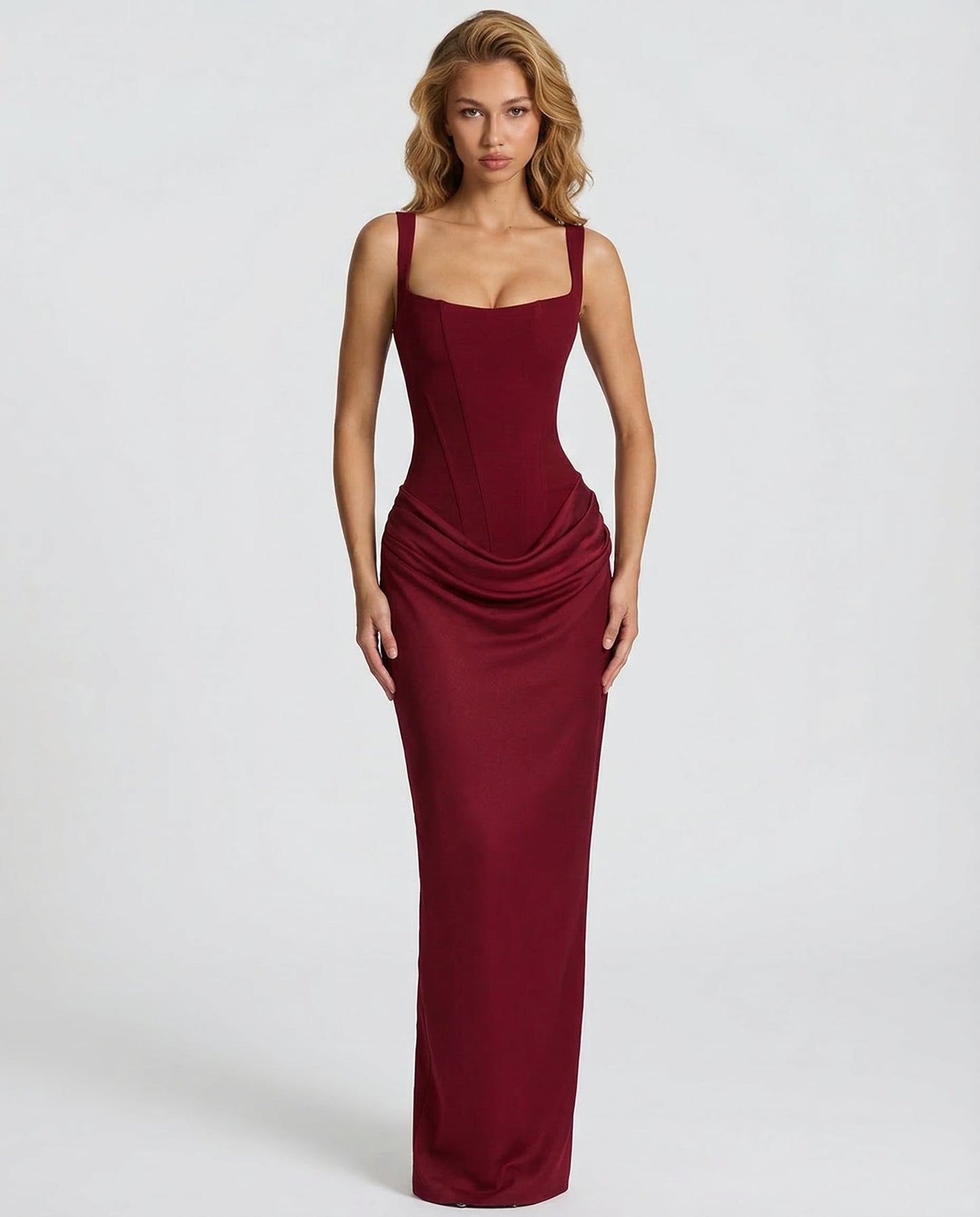 Eva | Vestido Maxi Vino Tinto